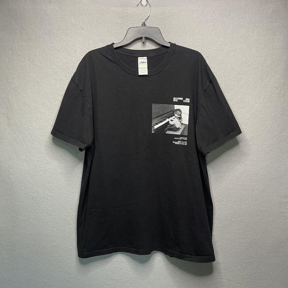 An Evening With John Legend Black T-Shirt XL 100% Cotton Graphic Tee By MADE
